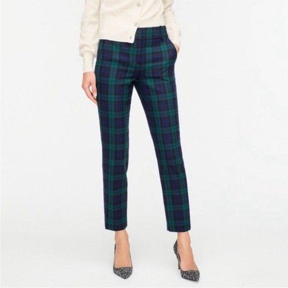 J. Crew TALL LONG Pant Trouser Tartan Plaid Wool Cameron Holiday Winter Classic - Picture 2 of 15